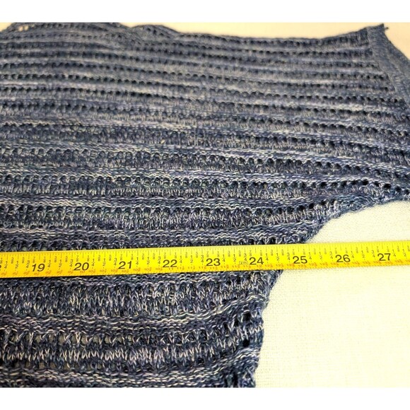 Faded Glory Blue Heather Lightweight Loose Knit Sweater Size 3X (22W-24W) Comfy - Picture 7 of 11